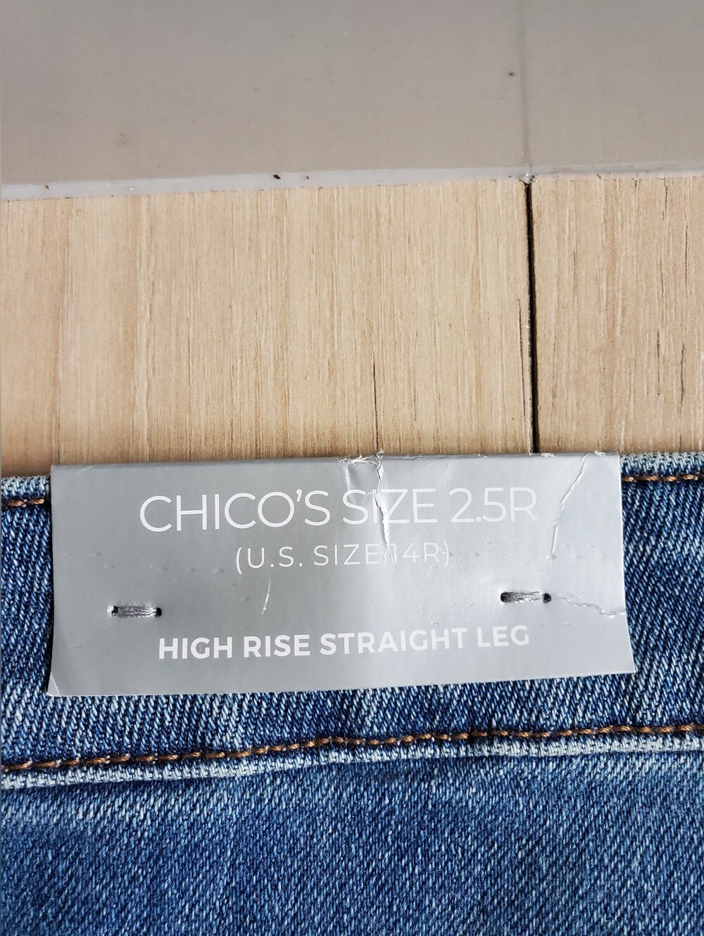 Chicos Suit Set Womens 16 Blue Denim Jacket Jeans Pearl Embellished 2 Piece Set - Picture 9 of 9